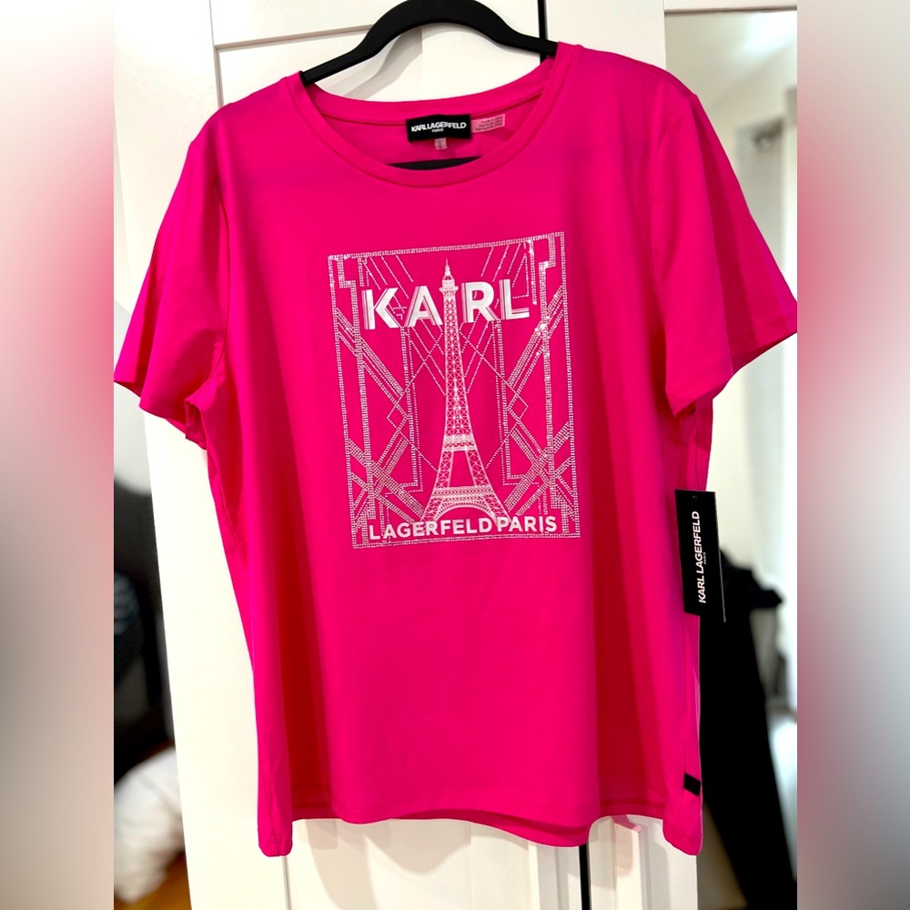Karl Lagerfeld magenta cotton shirt